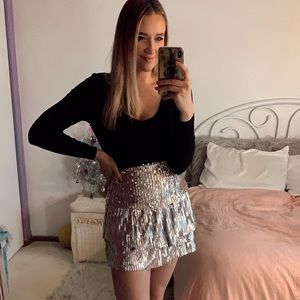 Sequin Mini Skirt